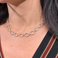 Fancy Yellow Oval Diamond Necklace in 18K Yellow and White Gold view 3