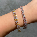 Yellow and White Pear Diamond Bracelet in 18K Yellow and White Gold view 2