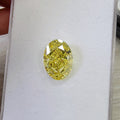 Fancy Intense Yellow Oval Diamond Ring in Platinum and 18K Yellow Gold view 4