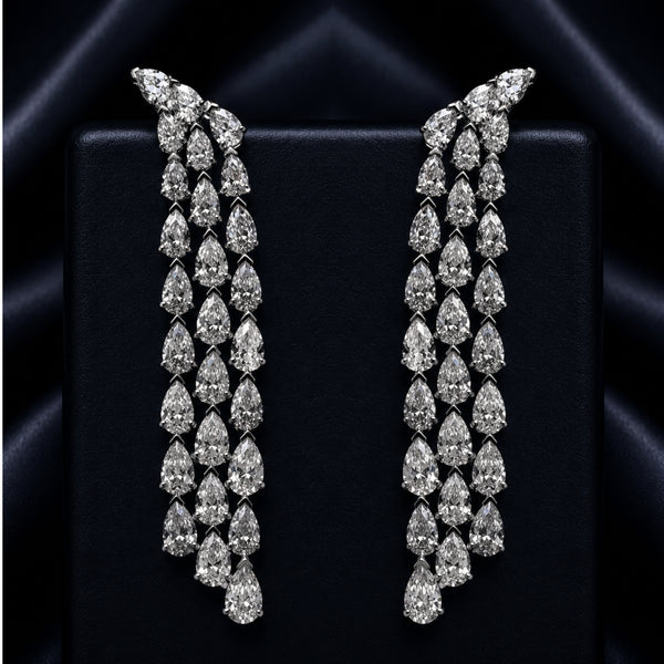 Luxury Drop Earrings with Lab Grown Diamonds