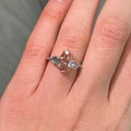 Fancy Pink Pear Diamond Ring in Platinum and 14K Rose Gold view 4