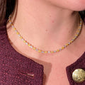 Fancy Yellow & White Pear Diamond Necklace in 18K Yellow & White Gold view 2