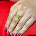Yellow Radiant Diamond Three-Row Halfway Band in 18K Yellow Gold view 4