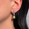 5.63ctw Yellow Pear Diamond Drop Earrings VS GIA view 3