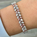 10.28ctw Fancy Pink Diamond & White Diamond Pear Shape Double Row Bracelet view 4