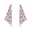 Pink and White Diamond Chandelier Earrings in 18K White and Rose Gold view 1