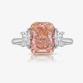 Fancy Brown-Pink Radiant Diamond Ring in Platinum and 18K Rose Gold view 1