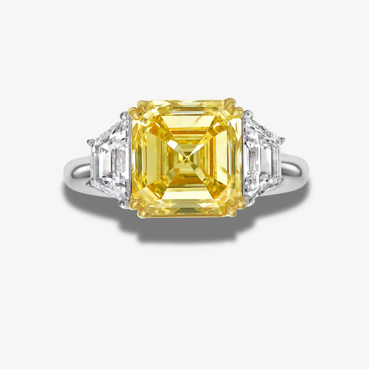 3.60ct Fancy Yellow Asscher Diamond Ring SI1 GIA — Laura Milman New York