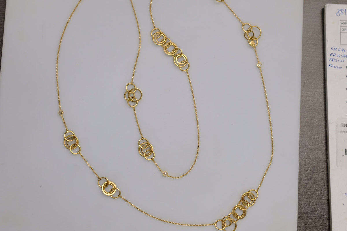 Chopard 18K Rose Gold Happy Diamonds Necklace — view 5 — Laura Milman New York