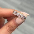Pink and White Pear Diamond Band in 18K White and Rose Gold view 7