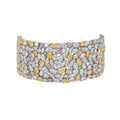 Fancy Color and White Diamond Carpet Bracelet in 18K White Gold view 1