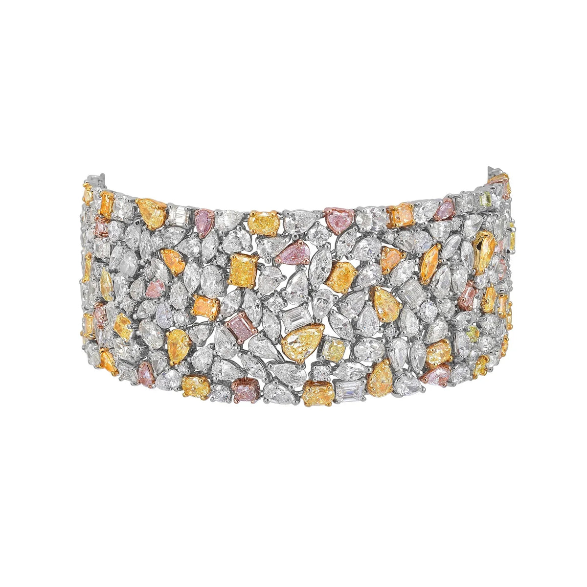 49.60ctw Fancy Color & White Diamond Carpet Bracelet — Laura Milman New York