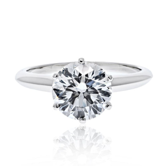 Tiffany Platinum 2.11ct F VVS2 Diamond Engagement Ring Sz 6
