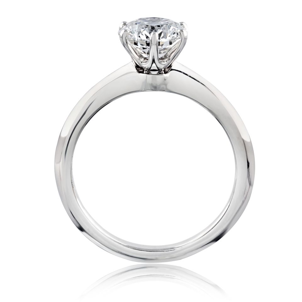 Tiffany & Co. Platinum Classic 6 Prong 1.56ct H Vs2 Round Cut Ring — view 4 — Laura Milman New York