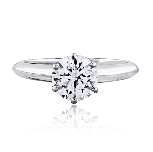 Tiffany & Co. Platinum Classic 6 Prong 1.56ct H Vs2 Round Cut Ring