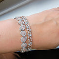 Pink Diamond Mixed Shape Halo Bracelet in 18K Gold view 4