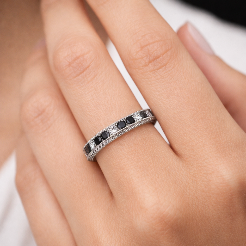 Black and White Diamond Eternity Band - Laura Milman New York