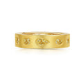 Mixed Shape Yellow Diamond Bezel Eternity Band in 18K Yellow Gold view 1