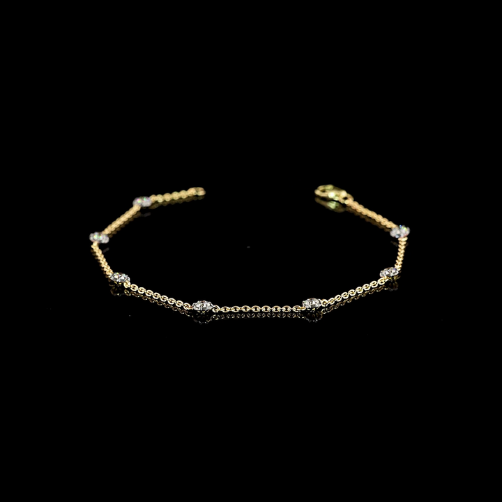 Lab Grown Round Diamond Station Bracelet
