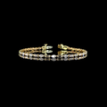 Lab-Grown Marquise Diamond Tennis Bracelet in 14K Yellow Gold view 2