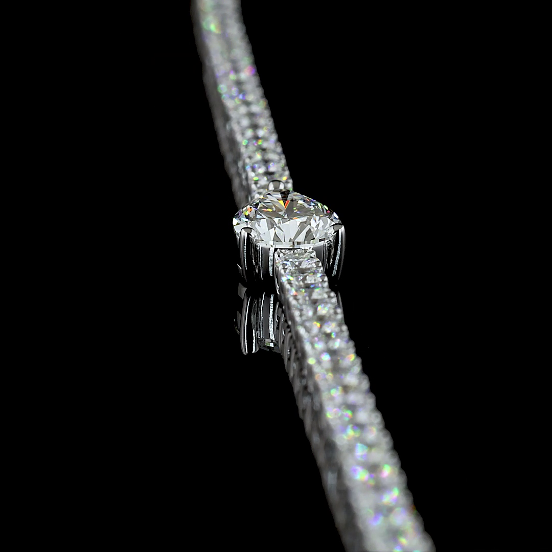 4.52 CT Pear Lab Grown Diamond Tennis Bracelet in 14K White Gold – worn on wrist — Laura Milman New York