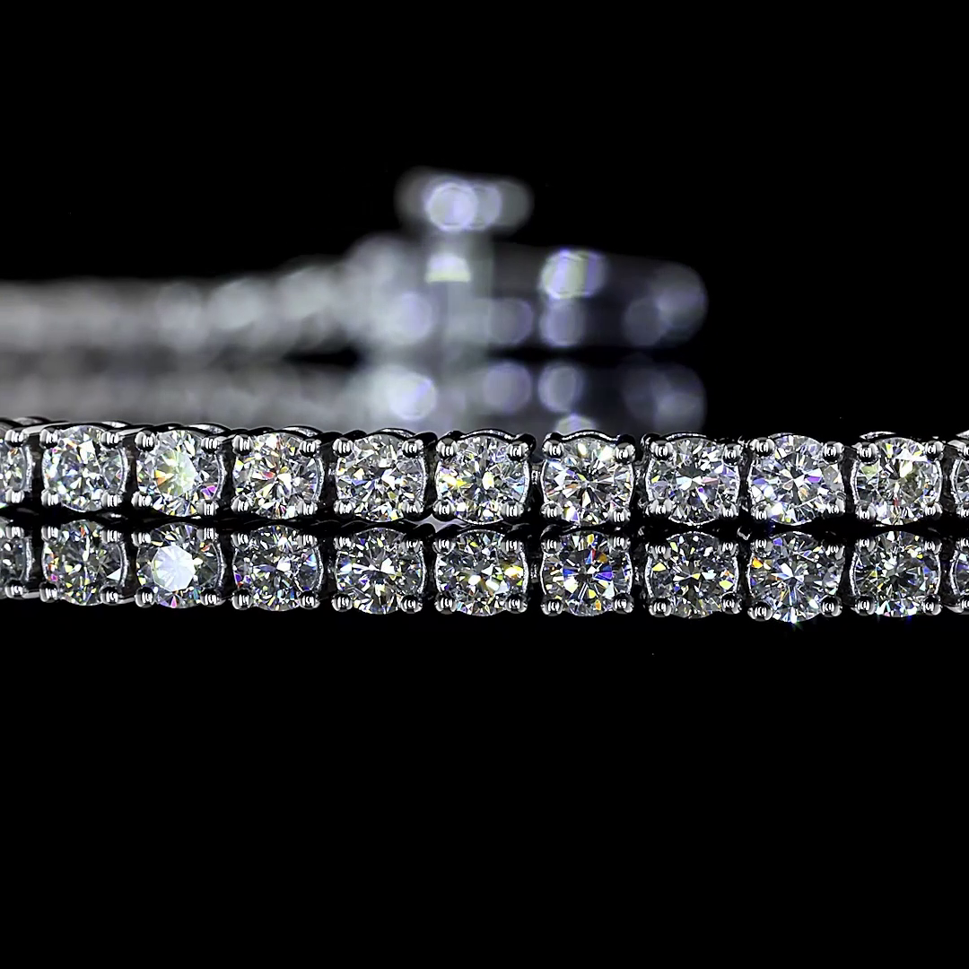 1.92 CT Round Brilliant Lab Grown Diamond Tennis Bracelet in 14K White Gold – close-up — Laura Milman New York