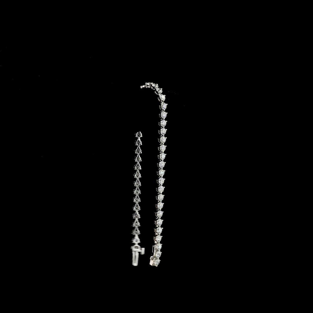 Lab-Grown Round Diamond Tennis Bracelet in 14K White Gold — view 4 — Laura Milman New York