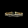 Lab-Grown Round Diamond Station Line Tennis Bracelet — Prong view 4