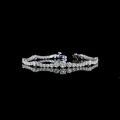 Lab-Grown Round Diamond Station Line Tennis Bracelet — Prong view 1