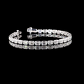 Lab-Grown Emerald Diamond Tennis Bracelet — Bezel, East West view 1