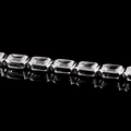 Lab-Grown Emerald Diamond Tennis Bracelet — Bezel, East West view 4