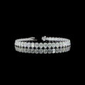 Lab-Grown Oval Diamond Tennis Bracelet — Prong, North South view 8