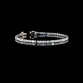 Lab-Grown Emerald Diamond Tennis Bracelet — Prong, East West view 1