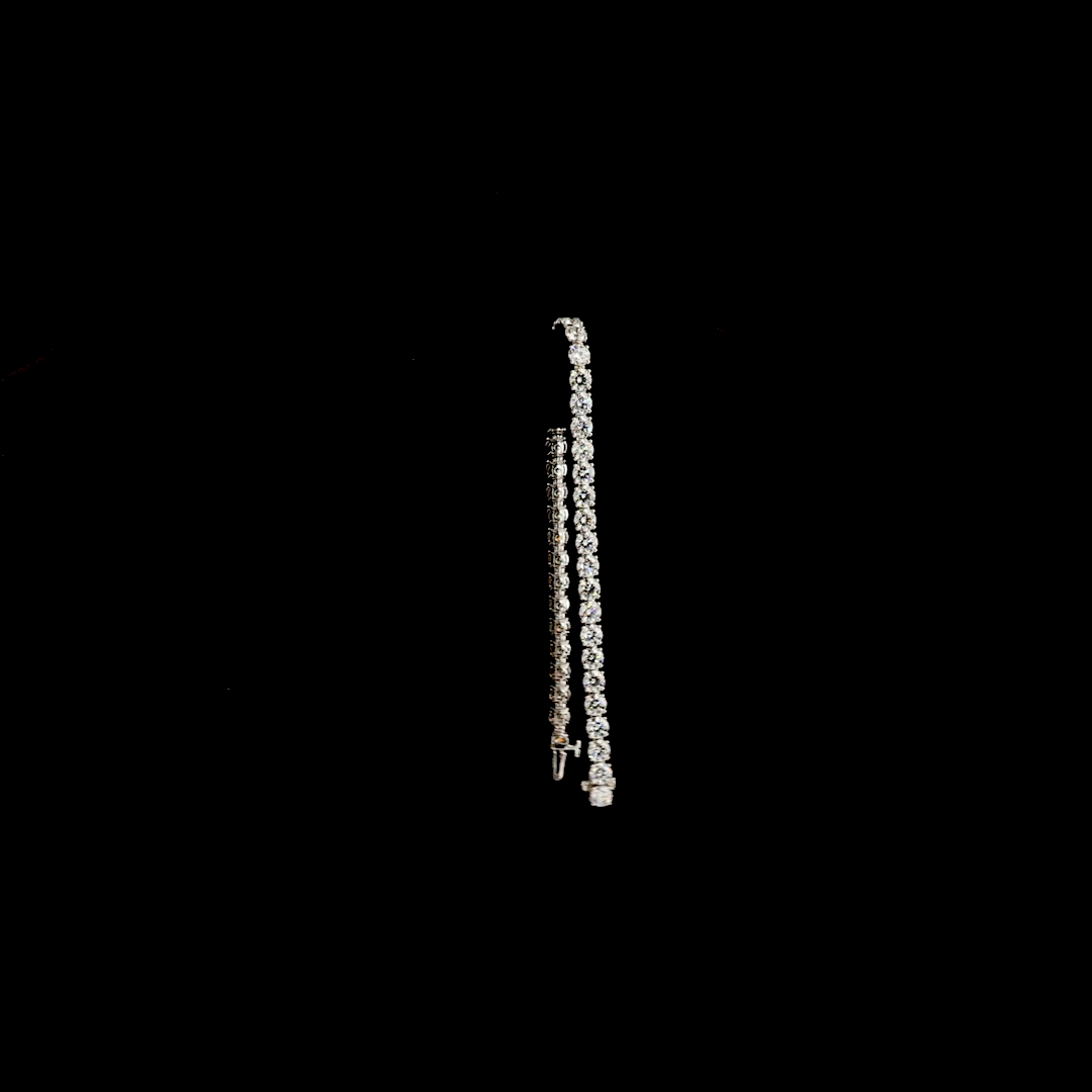Lab-Grown Round Diamond Tennis Bracelet — Prong — 10.06 ct 14K WHITE GOLD — Laura Milman New York