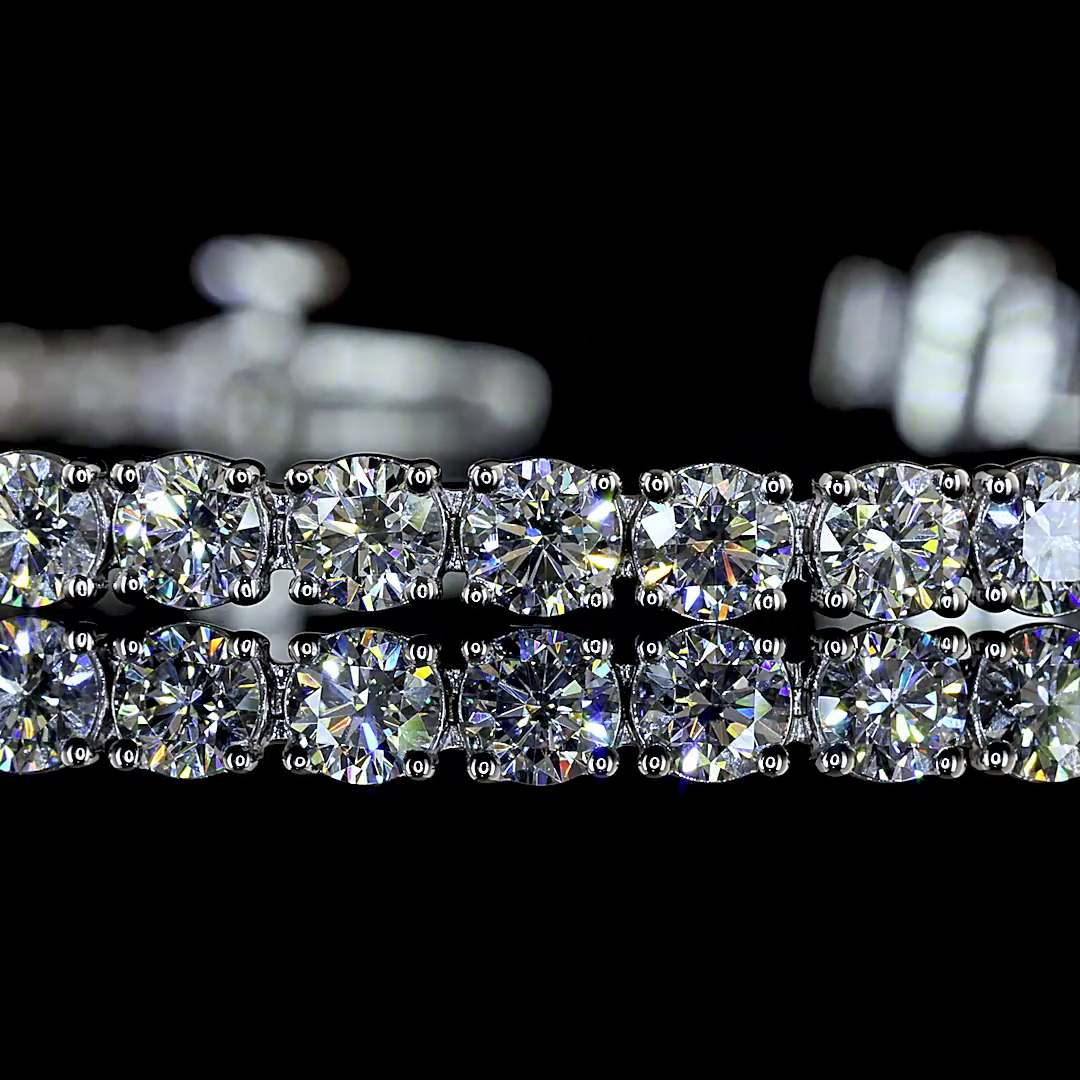 Lab-Grown Round Diamond Tennis Bracelet — Prong — 5.27 ct 14K WHITE GOLD — Laura Milman New York