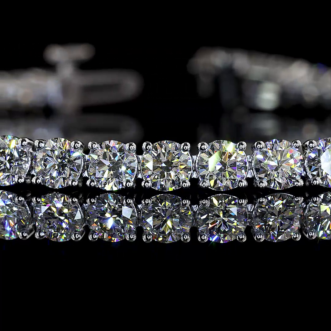 Lab-Grown Round Diamond Tennis Bracelet — Prong — 6.92 ct 14K WHITE GOLD — Laura Milman New York