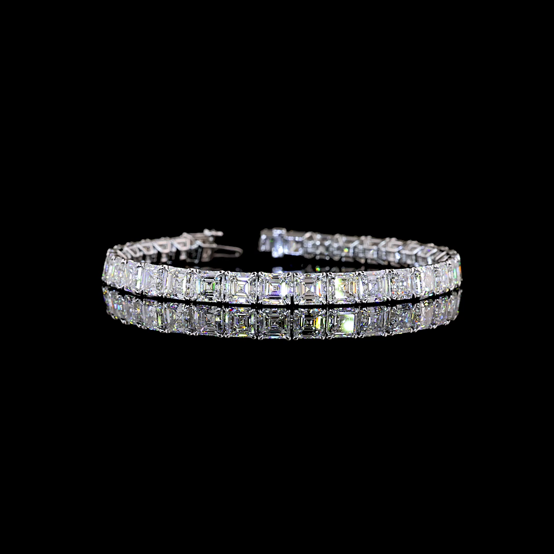 Lab-Grown Round Diamond Bangles Bracelet — Pavemicro — 3.10 ct 14K WHITE GOLD — Laura Milman New York