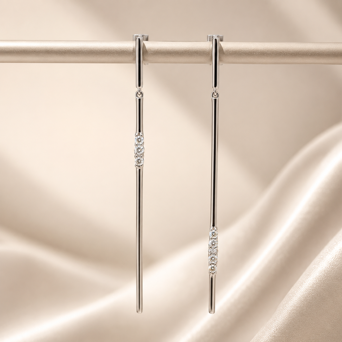 Diamond Bar Drop Earrings — Laura Milman New York