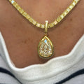 Yellow Pear Diamond Detachable Bezel Pendant in 18K Yellow Gold view 3