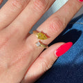 Fancy Vivid Yellow Kite Diamond Spiral Ring in 18K Yellow Gold view 5