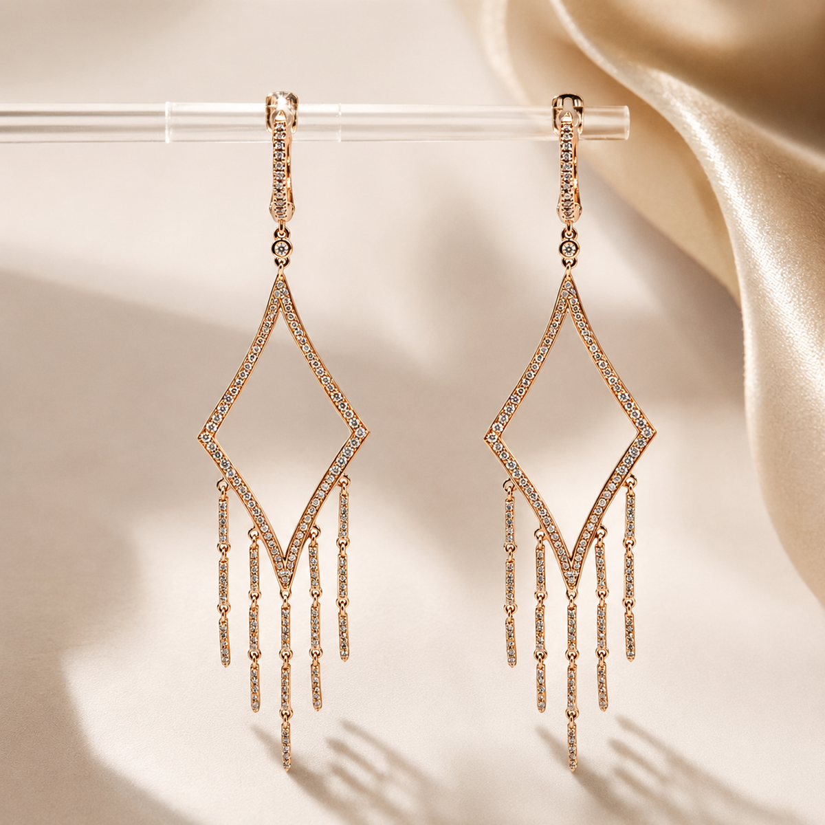 Rose Gold Diamond Chandelier Earrings — Laura Milman New York