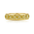 Fancy Yellow Cushion Diamond Eternity Band in 18K Yellow Gold view 1