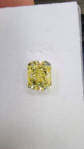 Fancy Yellow Radiant Diamond Ring in Platinum and 18K Yellow Gold view 5