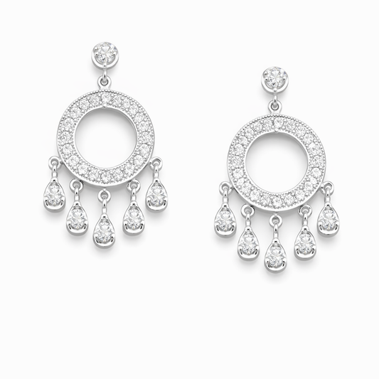 Fancy Chandelier Earrings in White Gold - Laura Milman New York