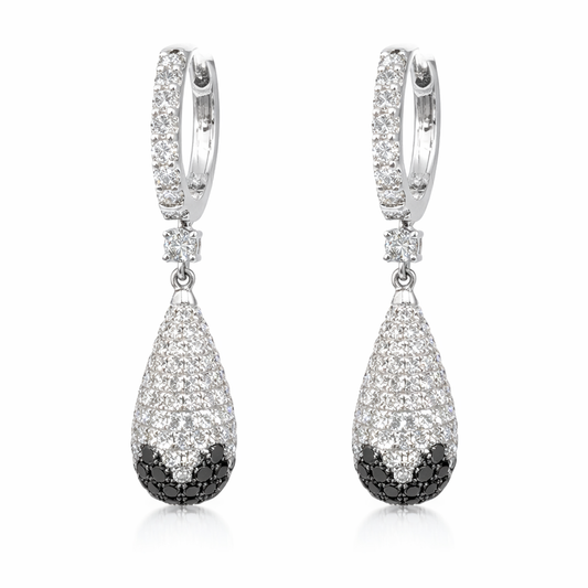 Black and White Diamond Drop Earrings - Laura Milman New York
