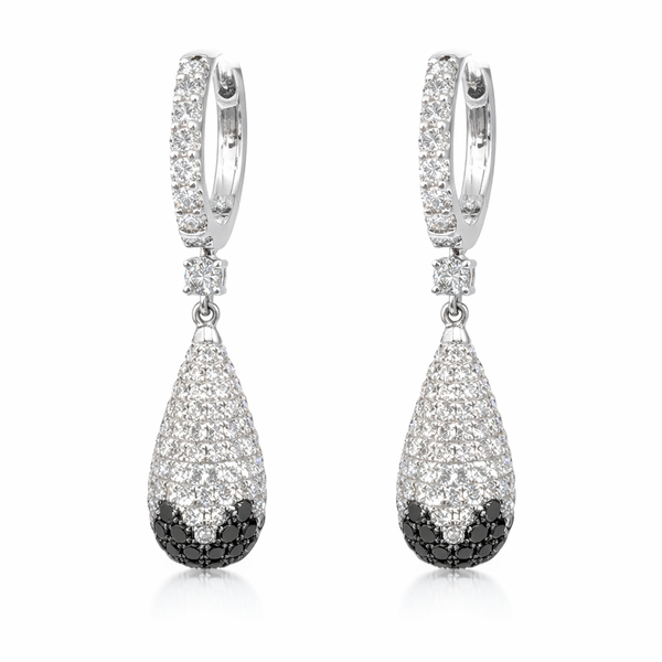 Black and White Diamond Drop Earrings - Laura Milman New York