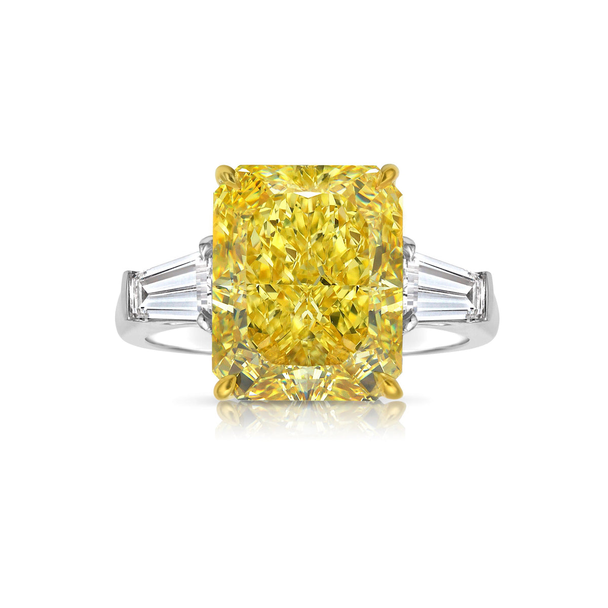 4.05ct Fancy Intense Yellow Elongated Radiant Diamond Ring VVS1 GIA — Laura Milman New York