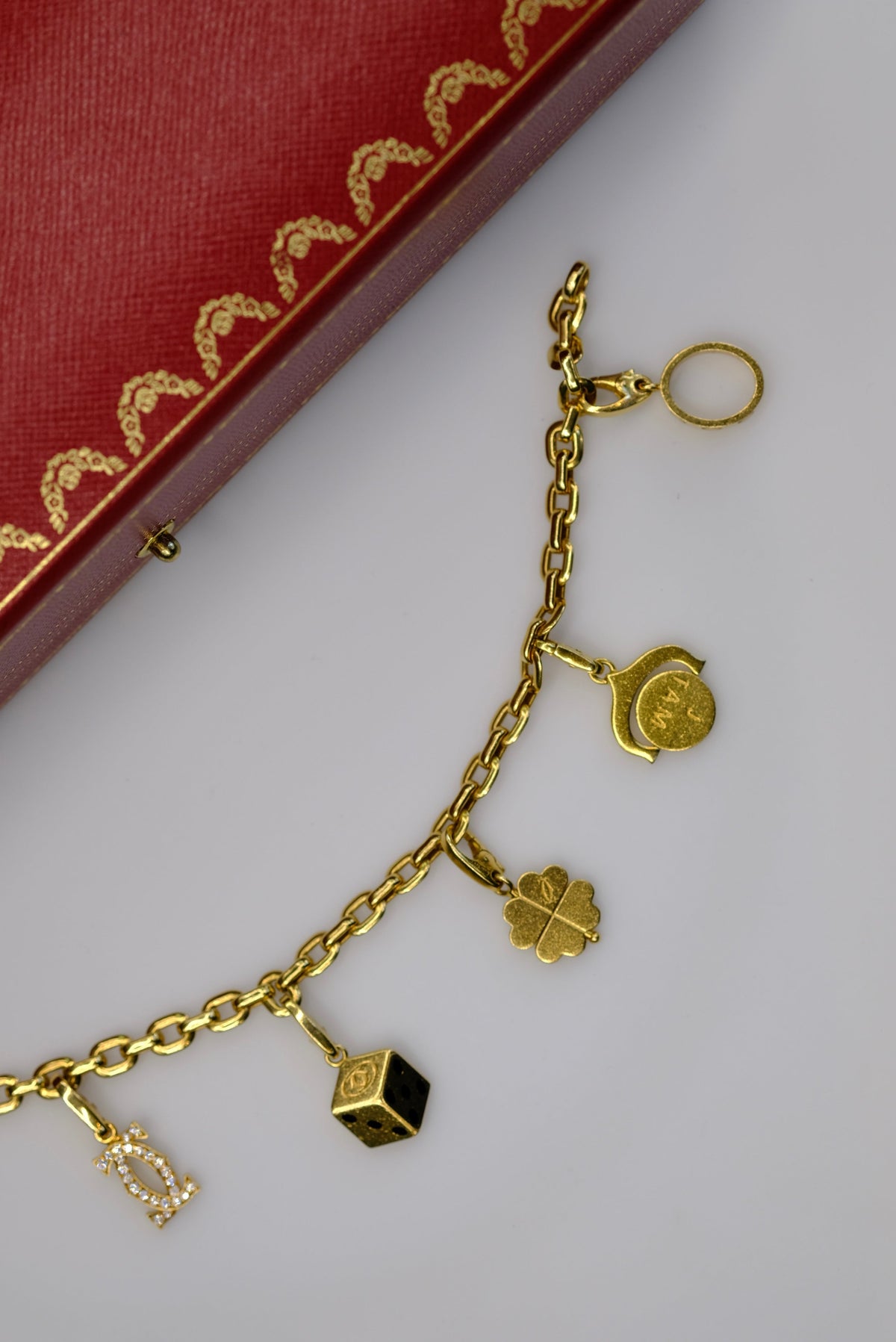 Cartier 18K Yellow Gold Five Charms Bracelet — view 9 — Laura Milman New York