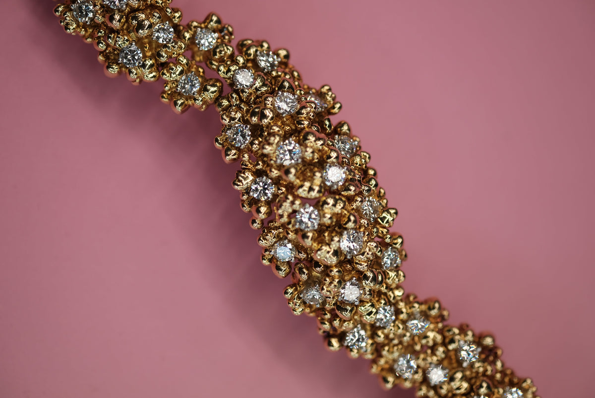 Tiffany & Co. 18K Yellow Gold 12.00cttw Round Diamond Vintage Bracelet — view 11 — Laura Milman New York