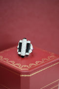 Cartier Rouleaux 18K White Gold Onyx, Ruby And Diamond Ring view 8